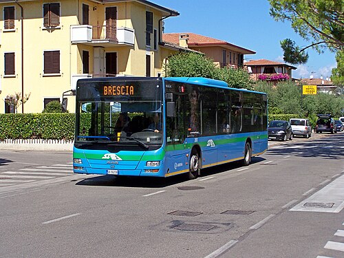 Bus directed to Brescia in Sirmione.