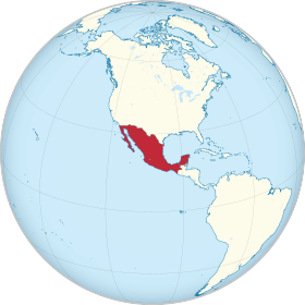 Second Mexican Federal Republic on the globe.svg