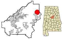 Location in Quận Shelby, Alabama