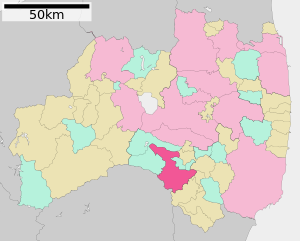 Lage Shirakawas in der Präfektur