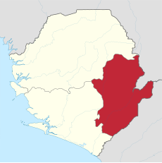 Província do Leste no mapa de Serra Leoa