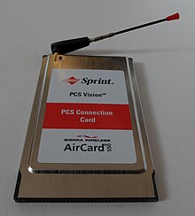 Sierra Wireless AirCard 550 modem for connecting a laptop to Sprint's "PCS Vision" network Sierra Wireless AirCard 550 Sprint.jpg