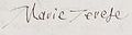Signature of Marie Thérèse d'Autriche in 1663 at the marriage of Henri Jules de Bourbon and Anne of Bavaria.jpg