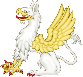 File:Silver-Gold Griffin Sejant (Heraldry).svg