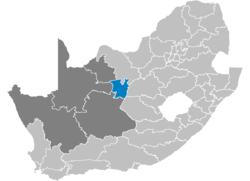Karte de Sud Afrika montra Frances Baard Distrikte in Nord Kabe