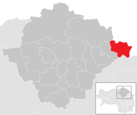 Poloha obce Spital am Semmering v okrese Bruck-Mürzzuschlag (klikacia mapa)