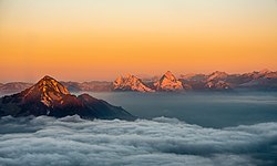 Stanserhorn, Sonnenuntergang, Berge Licensing: CC-BY-SA-4.0