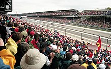 The start of the Grand Prix. Start of 2000 United States Grand Prix at Indianapolis from Tower Terrace grandstand.jpg