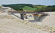 Bouw van een viaduct over de lijn bij Sainte-Souline in 2013