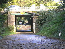 Part of the access road passing under the A1 Peel Road Steam Heritage Trail Isle of Man Geograph 2112551.jpg