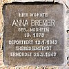 Stolperstein Kurfürstendamm 64 (Charl) Anna Bremer.jpg