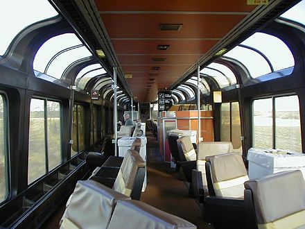 Interior of a Superliner Lounge Car.