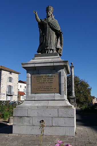 Statue of Pope Sylvester II in Aurillac, France