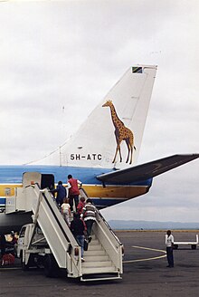 Tail of ATC Boeing 737, 1995 Tail of a Boeing 737 of ATC in 1995.jpg