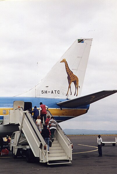Tail of ATC Boeing 737, 1995