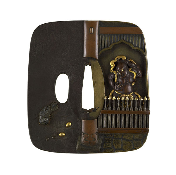 File:Tamagawa Masaharu - Tsuba with a Temple Guardian Statue - Walters 51222.jpg