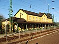 The sharp breakfast is a railway station in light.