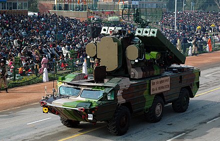 An Indian 9K33 Osa missile system in Delhi during a military parade