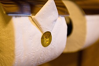 Hotel toilet paper folding Common practice performed by hotels worldwide as a way of assuring guests that the bathroom has been cleaned