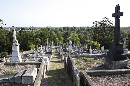Toowong Cemetery, opened in 1875, Queensland's largest cemetery