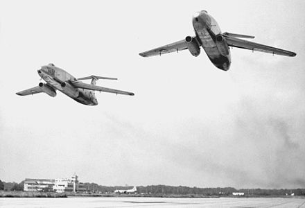 Martin's two XB-51 prototypes, seen low over the runway on a high-speed pass