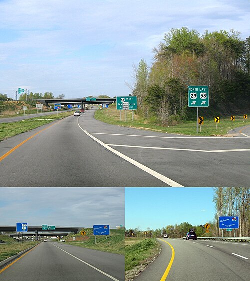 US 29 entering Virginia from North Carolina