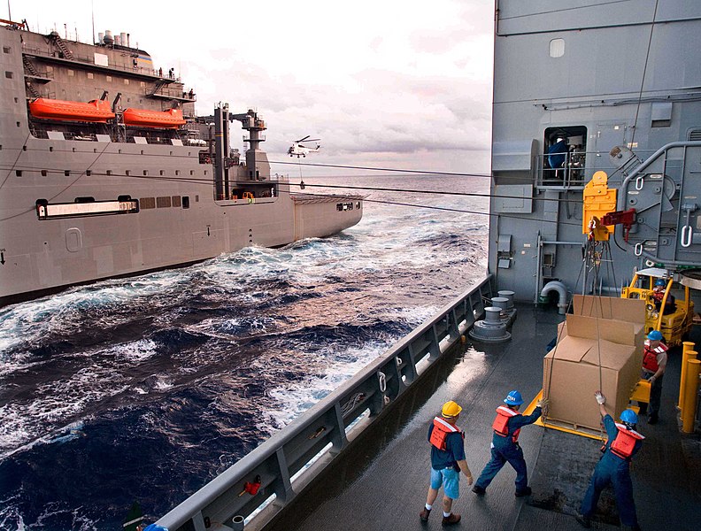 File:US Navy 090624-N-9689V-005 Civil Service Mariners receive cargo aboard the the Military Sealift Command dry cargo-ammunition ship USNS Richard E. Byrd (T-AKE 4) from the Military Sealift Command dry cargo-ammunition ship USNS A.jpg