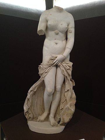 The Landolina Venus [it] is a 2nd-century AD Roman copy of a Hellenistic original. It is named after archaeologist Saverio Landolina [it], who discovered it in 1804. (Museo archeologico regionale Paolo Orsi)