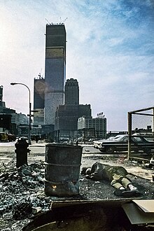 View of the World Trade Center under construction from Duane Street, Manhattan, 1970 View of the World Trade Center under construction from Duane Street, Manhattan, 1970 b.jpg