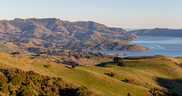 Image: View towards Akaroa from Little Akaloa Road, Canterbury, New Zealand