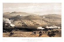 France and Britain were allies during the Crimean War, both aiming to check on the power of an expanding Russia. During the iconic Charge of the Light Brigade it was cover from French cavalry which allowed the British survivors to escape. William Simpson - Charge of the light cavalry brigade, 25th Oct. 1854, under Major General the Earl of Cardigan.jpg