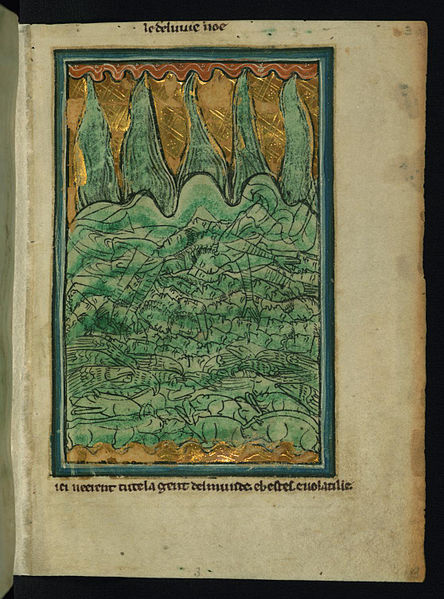 File:William de Brailes - The Flood of Noah (Genesis 7 -11-24) - Walters W1063R - Full Page.jpg