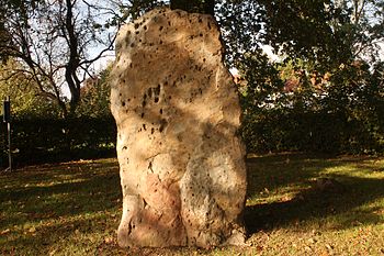 Wotanstein from the southeast, showing the marks said to be made by the devil's claws Wotanstein from the southeast.jpg
