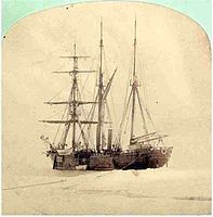 The Admiral Tegetthoff occupied by the ice