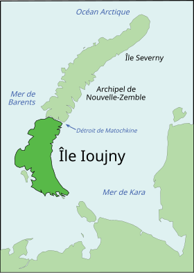 Mapa wyspy Jużnyj.