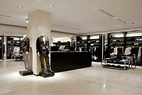 The men's department of a typical Zara store. Almere, Netherlands