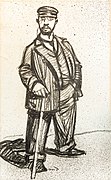 Portrait de Toulouse-Lautrec en pied, en costume de plage (Portrait of Toulouse-Lautrec standing, in beach costume) by Maxime Delthomas in Musée Toulouse-Lautrec Albi