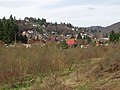 Čeština: Nižbor-Žloukovice, okres Beroun. Od jihovýchodu z vlaku. English: Nižbor-Žloukovice, Beroun District, Central Bohemian Region, Czech Republic. A view from the Křivoklát Expres. Camera location 50° 00′ 38.4″ N, 13° 57′ 49″ E    View all coordinates using: OpenStreetMap