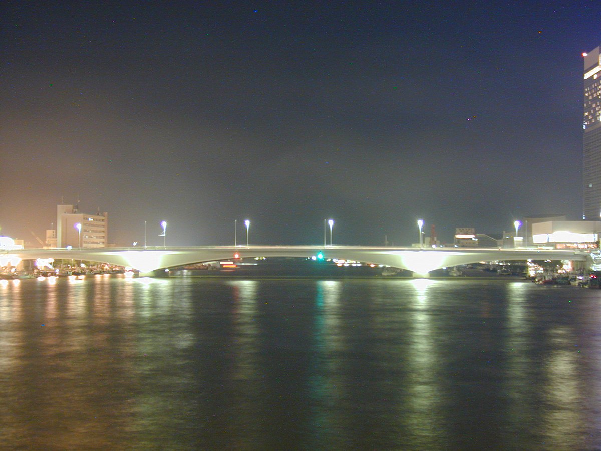 File 萬代橋から見る夜景の柳都大橋 Panoramio Jpg Wikimedia Commons