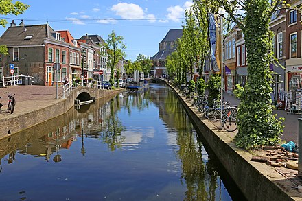 Canal in the city of Delft, South Holland