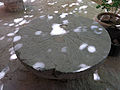 087 Sant Miquel del Fai, mola de pedra a manera de taula.JPG
