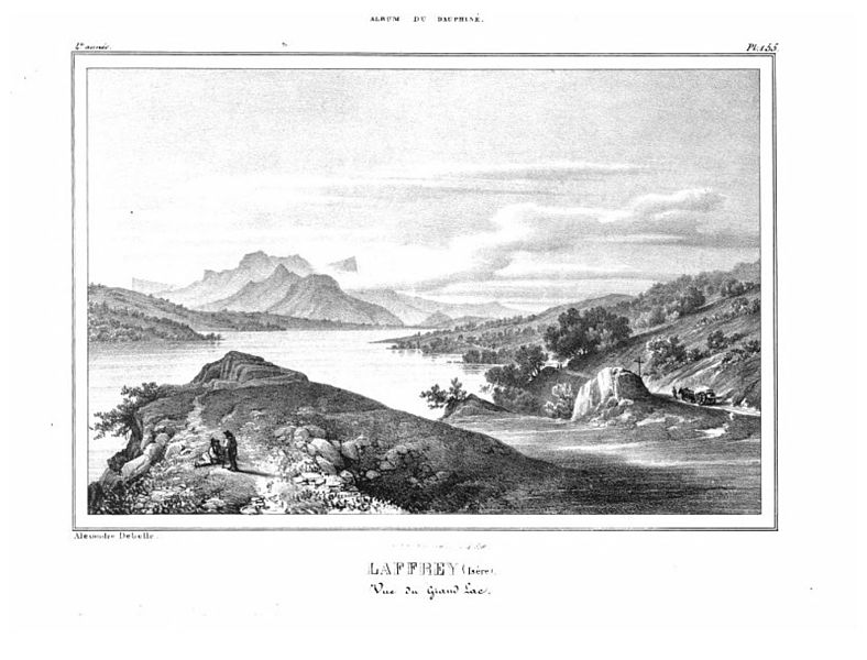 File:1087 album dauphiné, Laffrey (Isère), vue du Grand Lac, by AD.jpeg