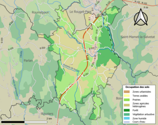 Mappa a colori che mostra l'uso del suolo.