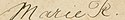 Marie o Saxe-Altenburg's signature