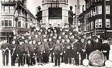 The Allentown Band at the Soldiers & Sailors Monument in Center City Allentown in 1915 1915 - Allentown Band at Center Square.jpg