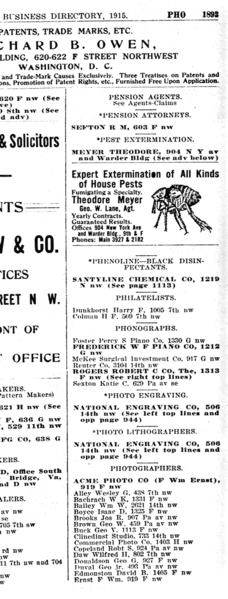 File:1915 photographers Washington DC city directory p1893.png