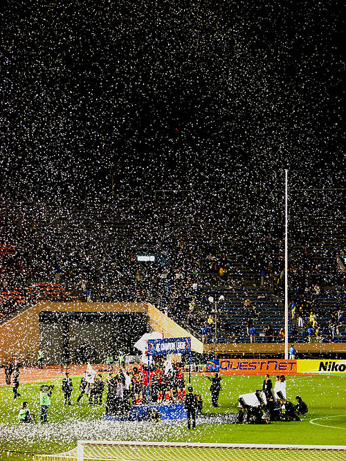 Pohang Steelers celebrating their third AFC Champions League title in 2009.