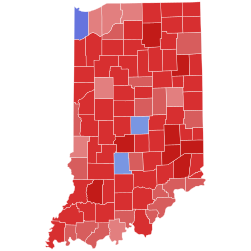 2016 Indiana Attorney General election results map by county.svg