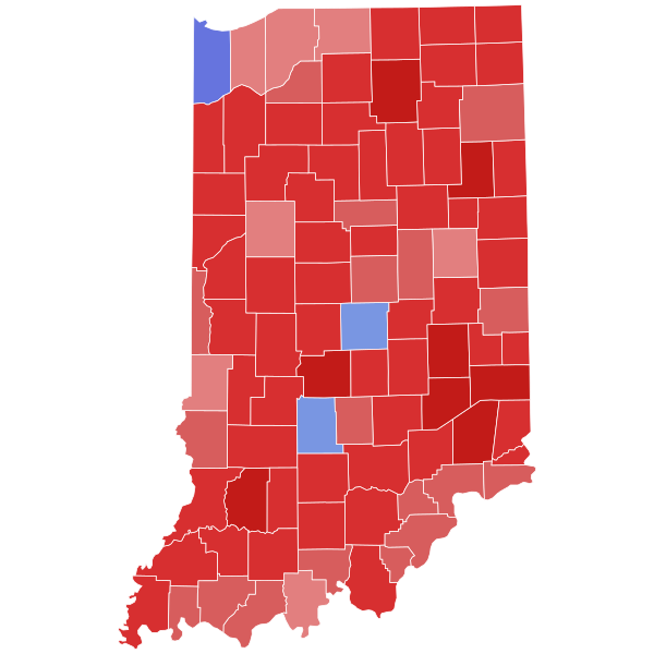 File:2016 Indiana Attorney General election results map by county.svg