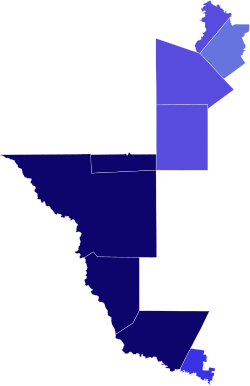 2018 general election in Texas' 28th congressional district.svg